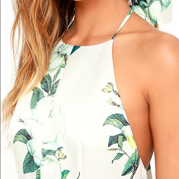 Lulus Hydrangea Haven Cream Floral Print Skater Dress - Picture 5 of 8